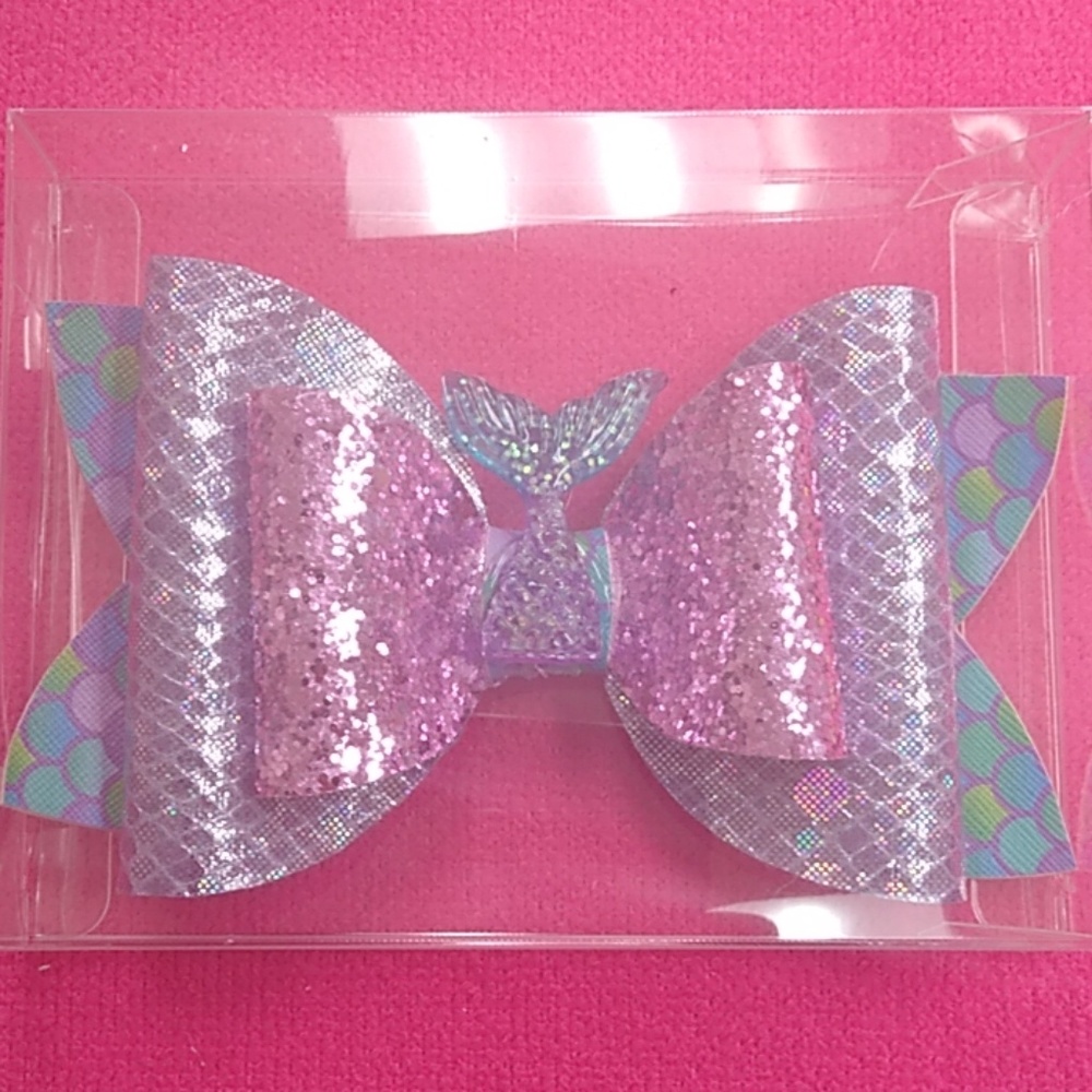 Handmade mermaid faux leather hairbow